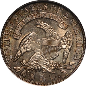 1837 5¢ Half Dime Capped Bust Reverse