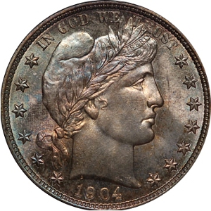1904 50¢ Barber Half Dollar Obverse